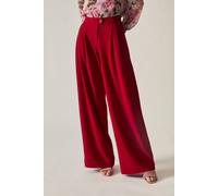 James Lakeland Women's Burgundy Wide Leg Suit Trousers | Size: 8 James Lakeland Burgundy 8
