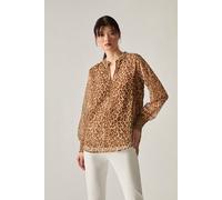James Lakeland Women's Camel Leopard Print Blouse | Size: 18