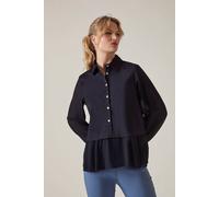 James Lakeland Women's Contrast Hem Blouse - Navy | Size: 10