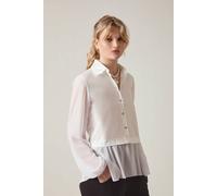 James Lakeland Women's Contrast Hem Blouse - White | Size: 10