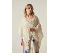 James Lakeland Women's Cream Lattice Knit Kaftan