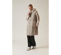 James Lakeland Women's Grey Reversible Faux Fur Hooded Coat in Light Grey | Size: 8 James Lakeland Light Grey 8