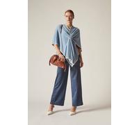 James Lakeland Women's Pale Blue Front Knot Poncho in Light Blue James Lakeland Light Blue One Size