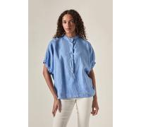James Lakeland Women's Relaxed Linen Blouse - Blue in Light Blue | Size: 18