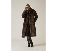 James Lakeland Women's Reversible Leopard Faux Fur Coat in Black | Size: 8 James Lakeland Black 8