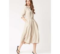 James Lakeland Women's Roll Sleeve Midi Dress Beige - Tan