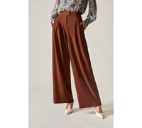 James Lakeland Women's Rust Wide Leg Suit Trousers in Brown | Size: 12 James Lakeland Brown 12