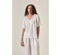 James Lakeland Women's White Pure Linen Summer Blouse | Size: 18 James Lakeland White 18