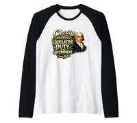 James Madison Charity Legislative Duty Quote Raglan Baseball Tee