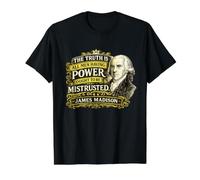 James Madison Power Ought to Be Mistrusted Quote Value Graphic T-Shirt, Men, Black, L