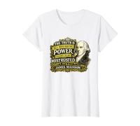 James Madison Power Ought to Be Mistrusted Quote Value Graphic T-Shirt, Women, White, XL