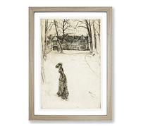 James McNeill Whistler Lady in The Street Framed Print | A2 Oak Framed Wall Art | Ready to Hang | Modern Cityscape Picture | Living Room Bedroom Lounge Office