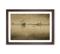James McNeill Whistler Nocturne (2) Framed Print | A2 Walnut Framed Wall Art | Ready to Hang | Modern Nature Picture | Living Room Bedroom Lounge Office