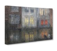 James McNeill Whistler Nocturne Black and Red Canvas Print | Gallery Wrapped 30mm Frame Wall Art | 24x16 inches | Ready to Hang | Classic Picture | Living Room Bedroom Lounge Office