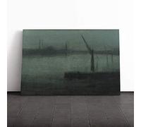 James McNeill Whistler Nocturne Blue and Silver Canvas Print | Gallery Wrapped 30mm Frame Wall Art | 30x20 inches | Ready to Hang | Modern Picture | Living Room Bedroom Lounge Office