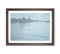 James McNeill Whistler Nocturne in Blue and Silver Classic Painting Framed Print | A2 Walnut Framed Wall Art | Ready to Hang | Classic Historical Picture | Living Room Bedroom Lounge Office