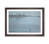 James McNeill Whistler Nocturne in Blue and Silver Framed Print | A2 Walnut Framed Wall Art | Ready to Hang | Modern Nature Picture | Living Room Bedroom Lounge Office