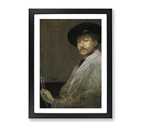 James Mcneill Whistler Self Portrait Classic Painting Framed Wall Art Print, Ready to Hang Picture for Living Room Bedroom Home Office Décor, Black A2 (64 x 46 cm)