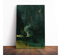 James McNeill Whistler The Falling Rocket Canvas Print | Gallery Wrapped 30mm Frame Wall Art | 24x16 inches | Ready to Hang | Modern Picture | Living Room Bedroom Lounge Office