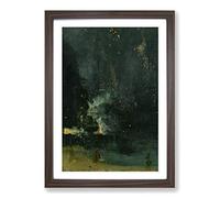 James McNeill Whistler The Falling Rocket Framed Print | A2 Walnut Framed Wall Art | Ready to Hang | Modern Nature Picture | Living Room Bedroom Lounge Office