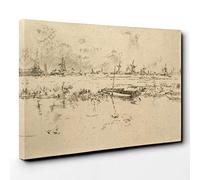 James McNeill Whistler Zaandam The Netherlands Canvas Print | Gallery Wrapped 30mm Frame Wall Art | 30x20 inches | Ready to Hang | Modern Picture | Living Room Bedroom Lounge Office