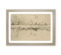 James McNeill Whistler Zaandam The Netherlands Framed Print | A2 Oak Framed Wall Art | Ready to Hang | Modern Nature Picture | Living Room Bedroom Lounge Office