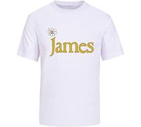 James Mens Band T-Shirt 80s 90s Alternative Rock Music Top Sit Down White Tee