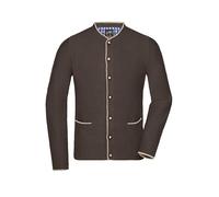 James & Nicholson Cardigan in Classic Traditional Look Brown Melange / Beige / Royal Size 3XL