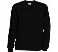 James & Nicholson Classic Comfortable Round-Neck Sweatshirt (S, Black)
