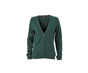 James & Nicholson Classic cotton cardigan (XS, forest green)