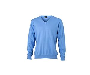 James & Nicholson Classic Cotton Pullover (XL, Glacier-Blue)