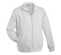 James & Nicholson Classic Sweat Jacket Made of French Terry (3XL, White)
