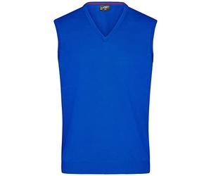 James & Nicholson Classical Men's Sleeveless Cotton Sweater - L - Royal