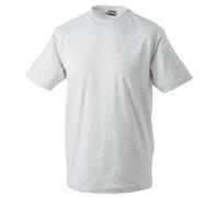 James & Nicholson Comfortable T-Shirt Made of Durable Single Jersey (4XL, ash)