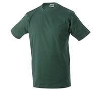 James & Nicholson Comfortable T-Shirt Made of Durable Single Jersey (L, Dark-Green)