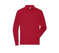 James & Nicholson Durable and Easy-Care Long-Sleeved Poloshirt for Men (M, red)