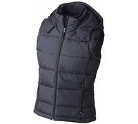 James & Nicholson Fashionable ladies' quilted vest with detachable hood (S, navy)