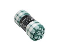James & Nicholson Fleece blanket in classic check design, printed on both sides (one size, dark-green/off-white)