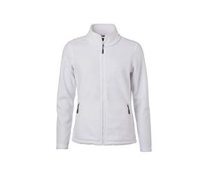 James & Nicholson - Ladie's Fleece Jacket with Stand-up Collar in Classic Design (S, White)