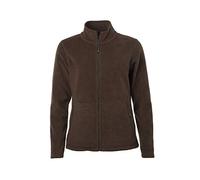 James & Nicholson - Ladie's Fleece Jacket with Stand-up Collar in Classic Design (XL, Brown)