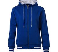 James & Nicholson - Ladie's Hooded Sweat Jacket with Zip (M, Royal/White)