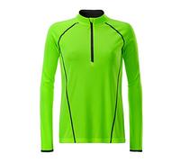 James & Nicholson - Ladie's longsleeved functional t-shirt for fitness and sports (L, bright-green/black)