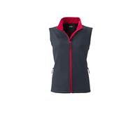 James & Nicholson - Ladie's Softshell Vest and Leisure (XL, Iron-Grey/red)