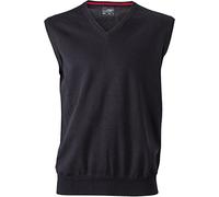 James & Nicholson Men's Classic Cotton Sleeveless Pullover (L, Black)