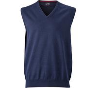 James & Nicholson Men's Classic Cotton Sleeveless Pullover (L, Navy)