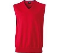 James & Nicholson Men's Classic Cotton Sleeveless Pullover (XL, red)