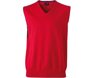 James & Nicholson Men's Classic Cotton Sleeveless Pullover (XL, red)