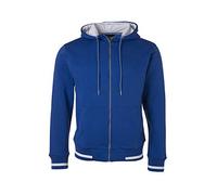 James & Nicholson - Men's Hooded Sweat Jacket with Zip (M, Royal/White)
