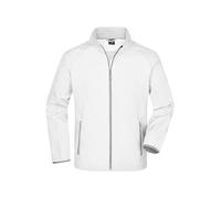 James & Nicholson Men's softshell jacket, water-repellent, windproof, breathable, straight cut - White-white, size: xl