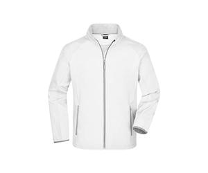 James & Nicholson Men's softshell jacket, water-repellent, windproof, breathable, straight cut - White-white, size: xl